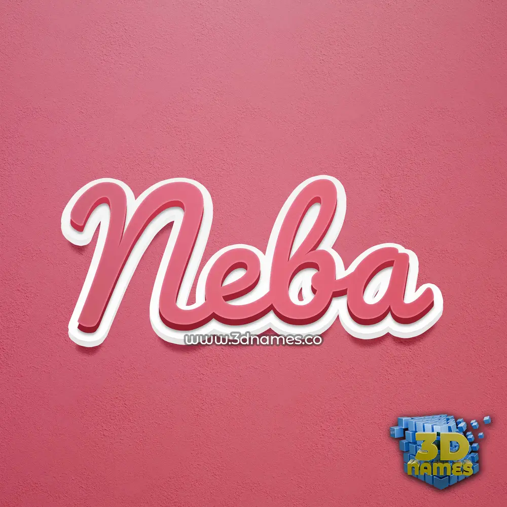 neba in Red Scribble style - 3D name wallpaper