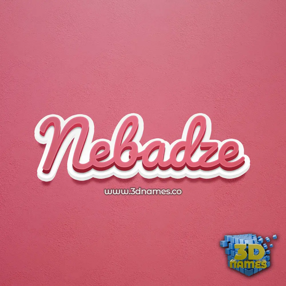 nebadze in Red Scribble style - 3D name wallpaper
