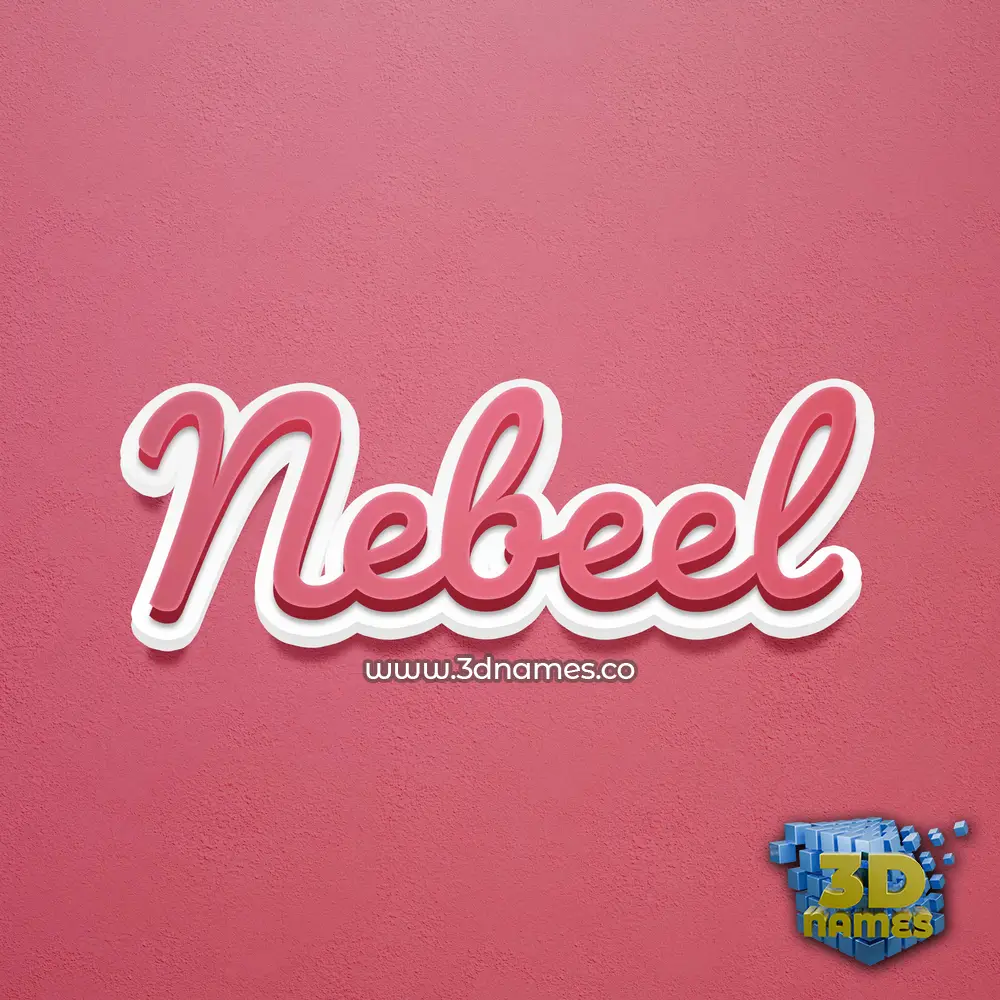nebeel in Red Scribble style - 3D name wallpaper