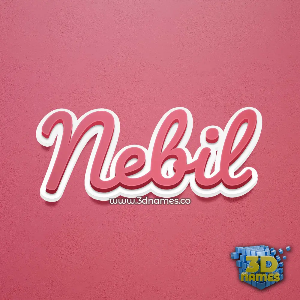 nebil in Red Scribble style - 3D name wallpaper