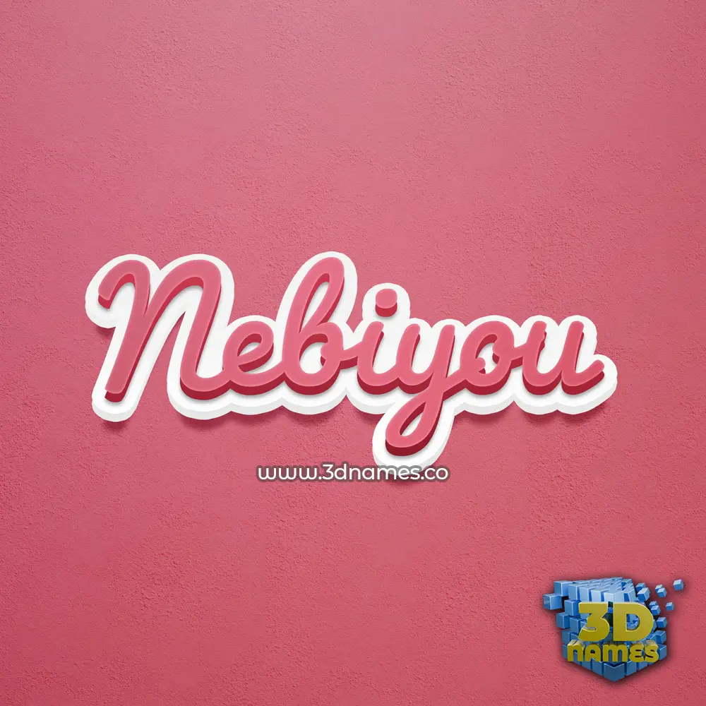 nebiyou in Red Scribble style - 3D name wallpaper