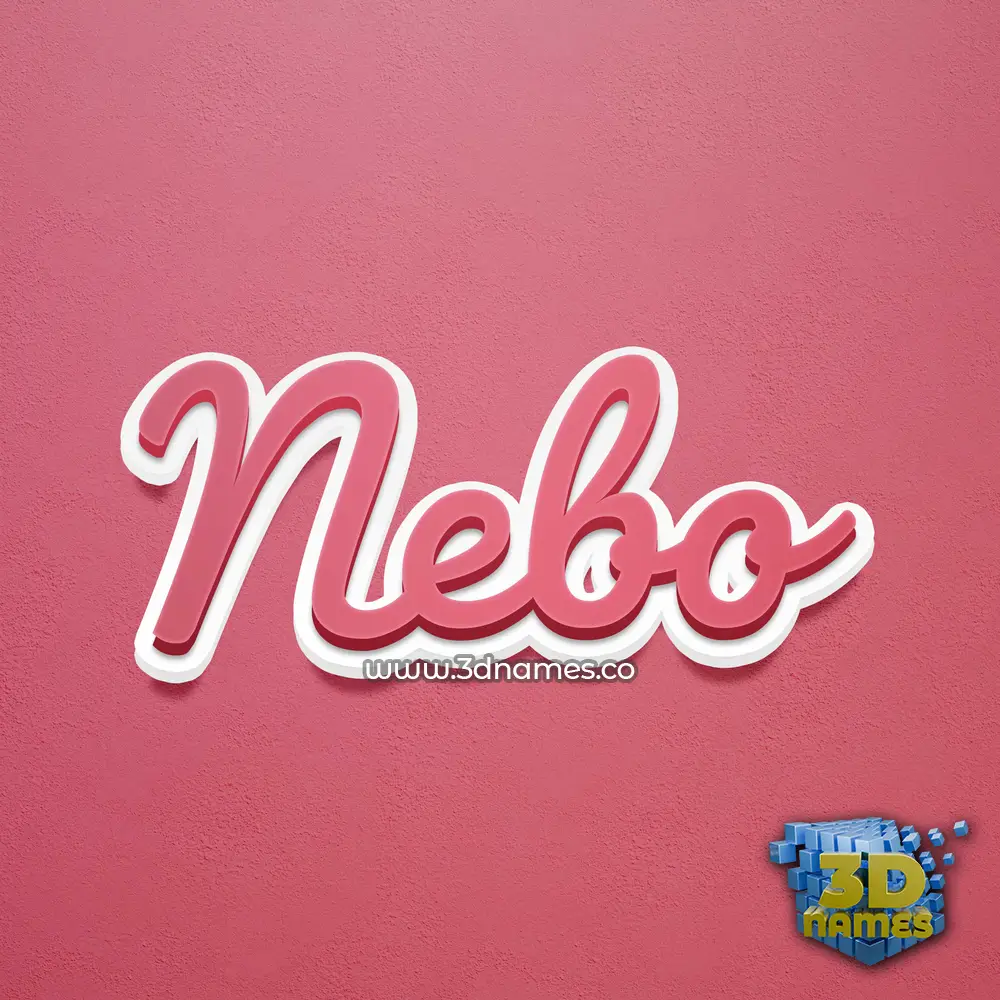 nebo in Red Scribble style - 3D name wallpaper