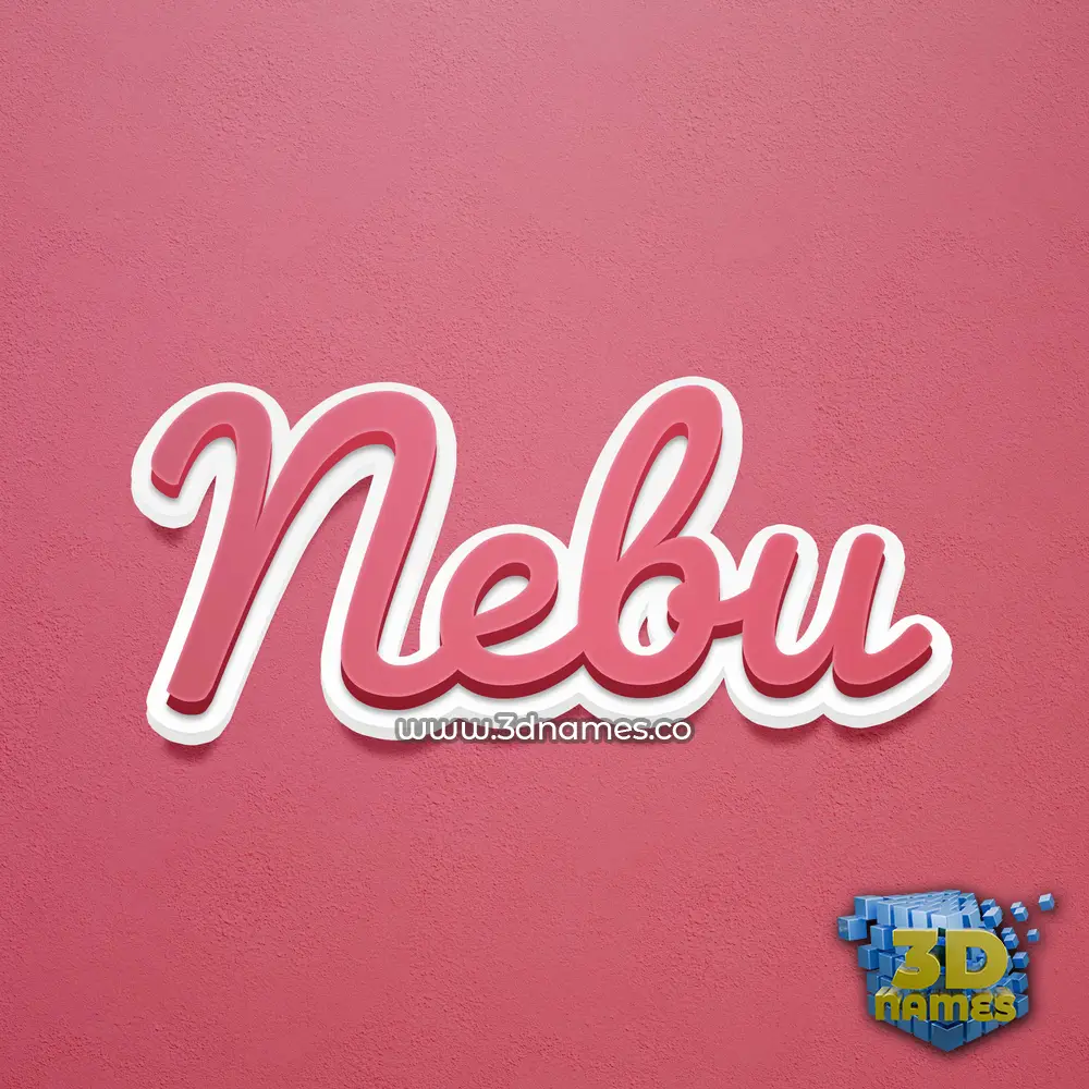 nebu in Red Scribble style - 3D name wallpaper