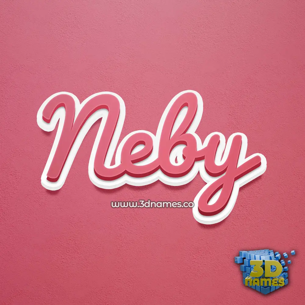 neby in Red Scribble style - 3D name wallpaper