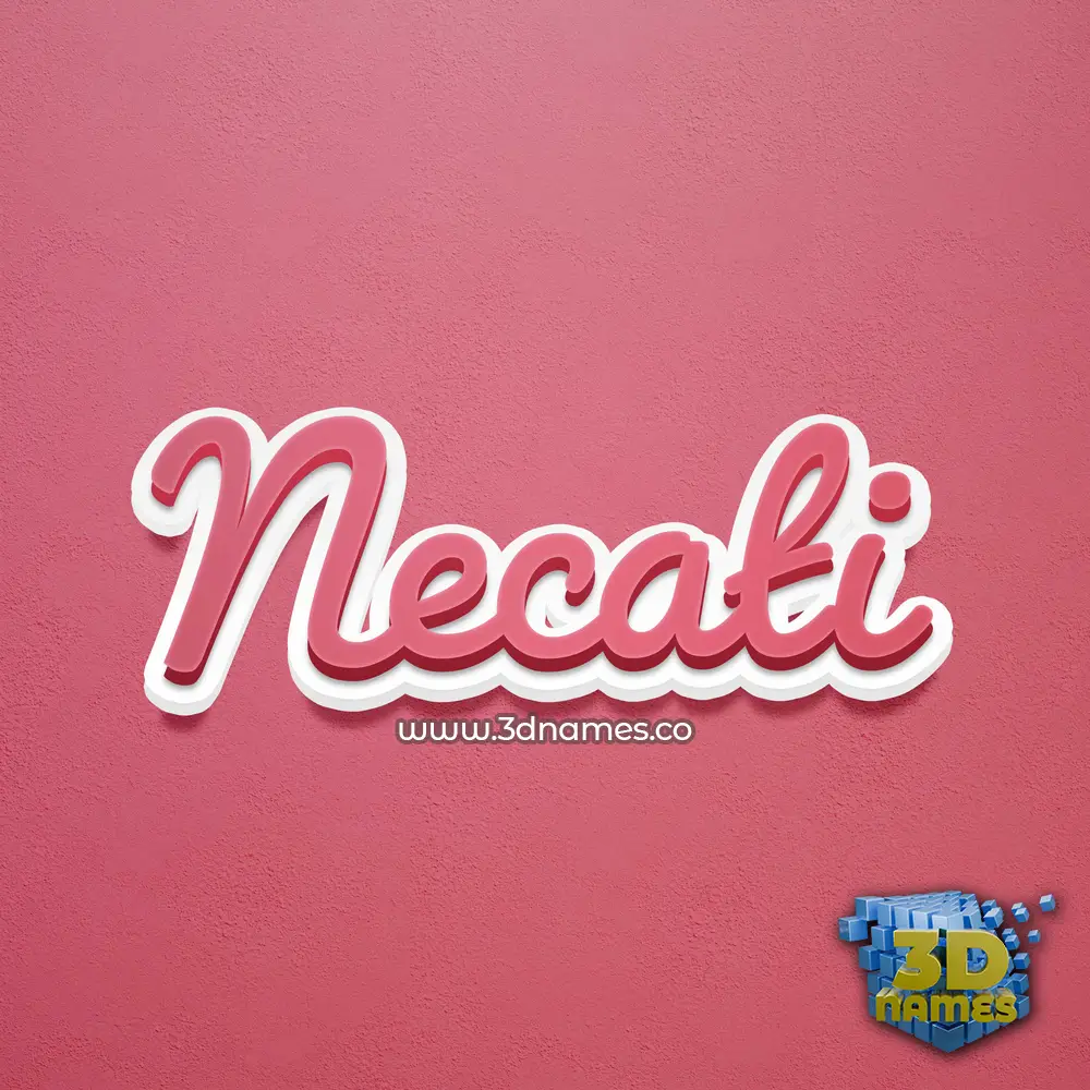 necati in Red Scribble style - 3D name wallpaper