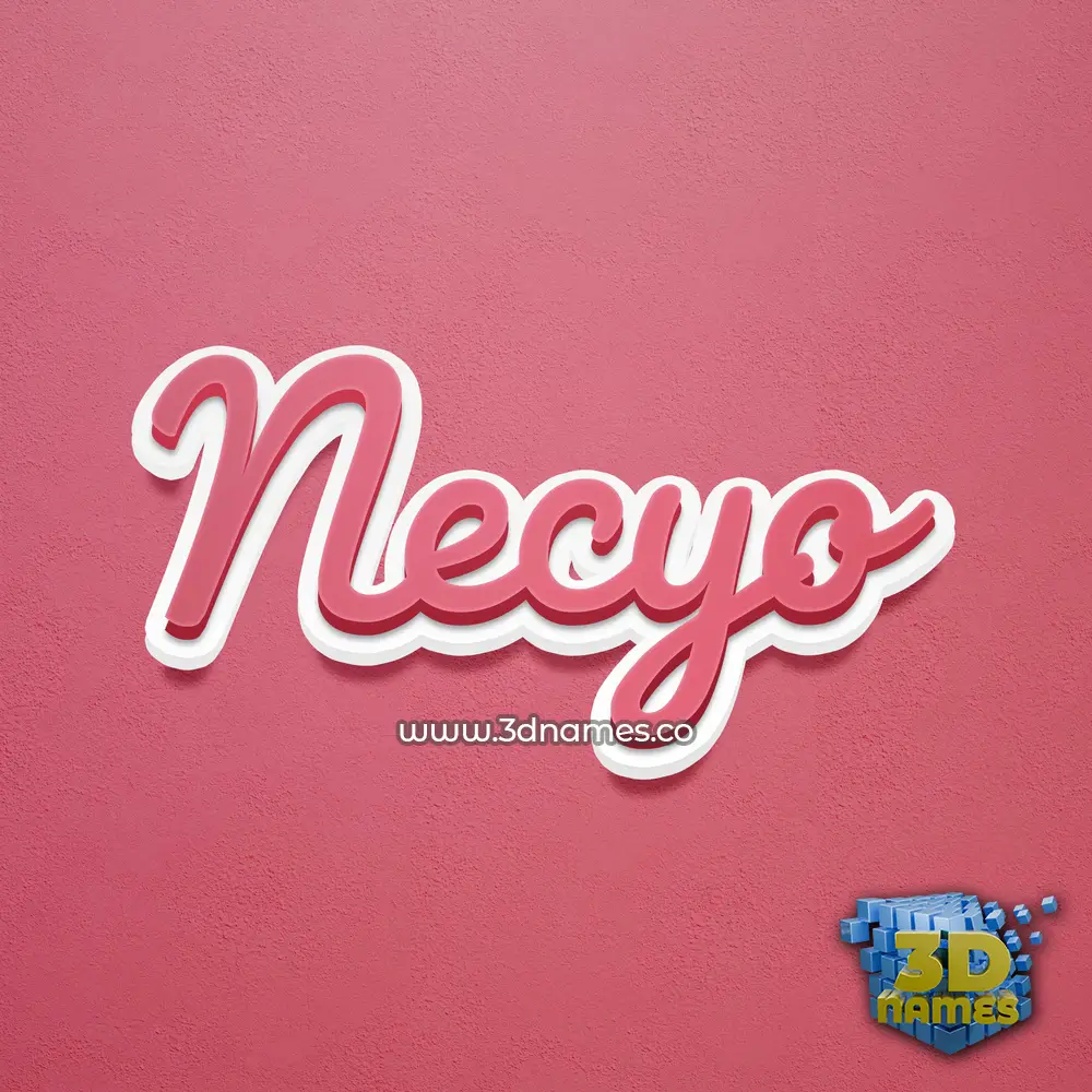 necyo in Red Scribble style - 3D name wallpaper