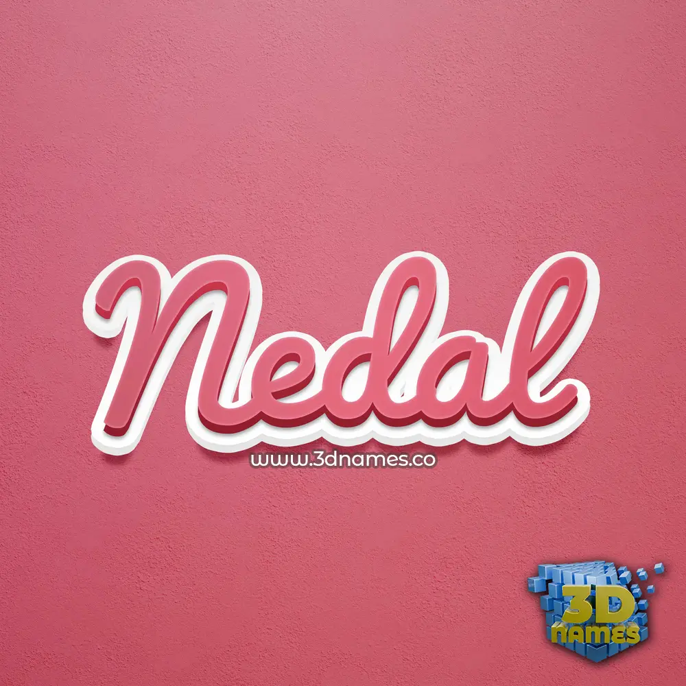 nedal in Red Scribble style - 3D name wallpaper
