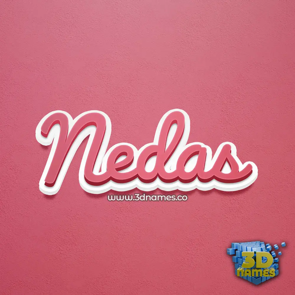 nedas in Red Scribble style - 3D name wallpaper