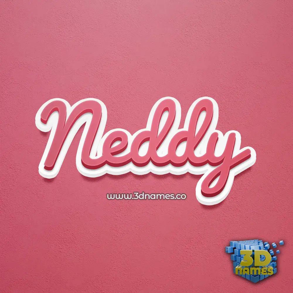 neddy in Red Scribble style - 3D name wallpaper