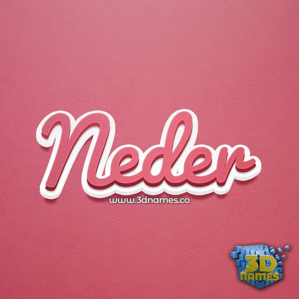 neder in Red Scribble style - 3D name wallpaper