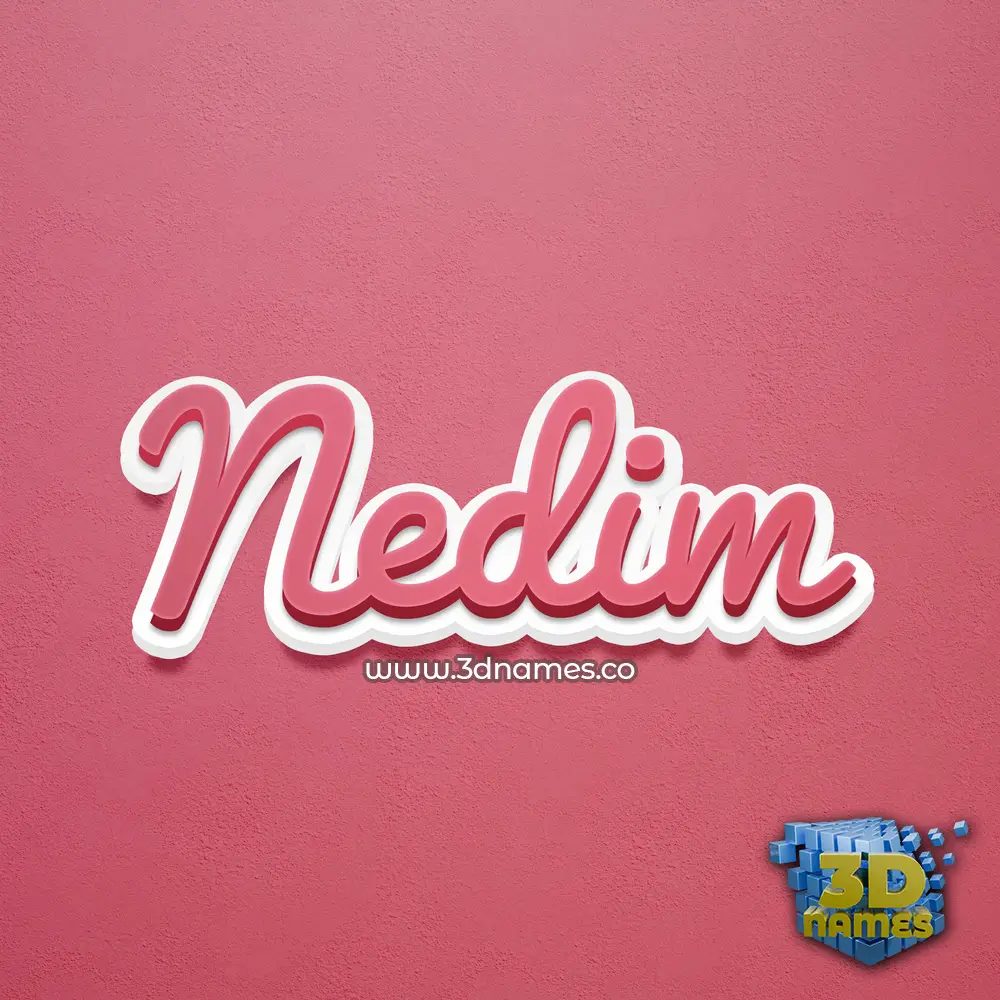 nedim in Red Scribble style - 3D name wallpaper
