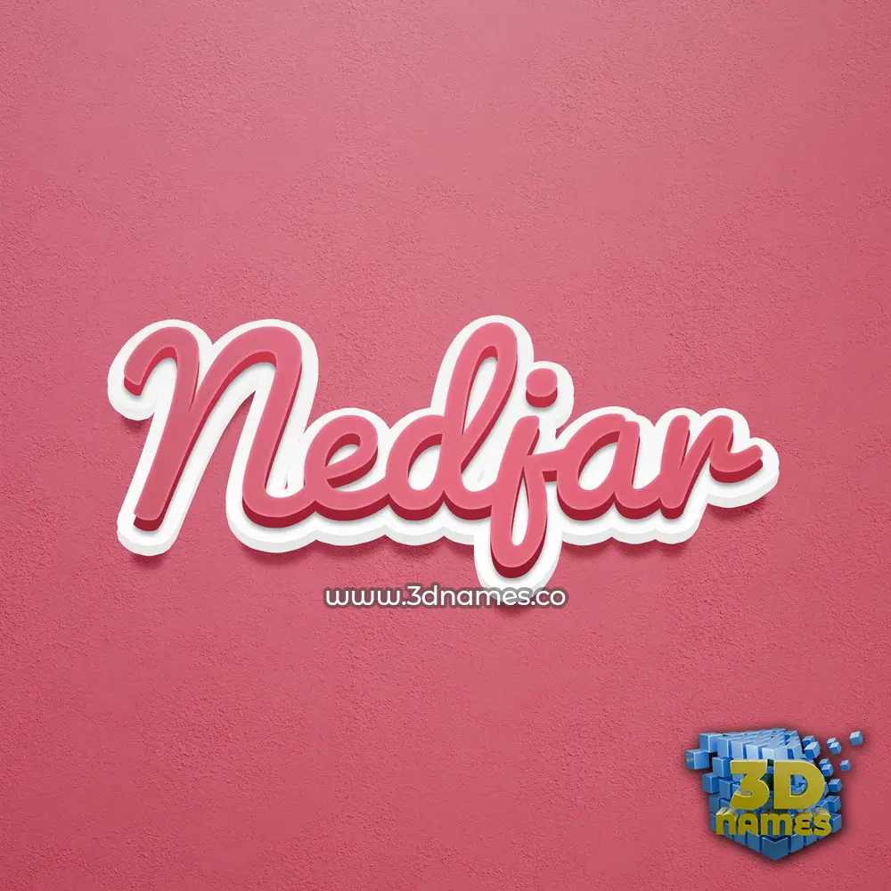 nedjar in Red Scribble style - 3D name wallpaper