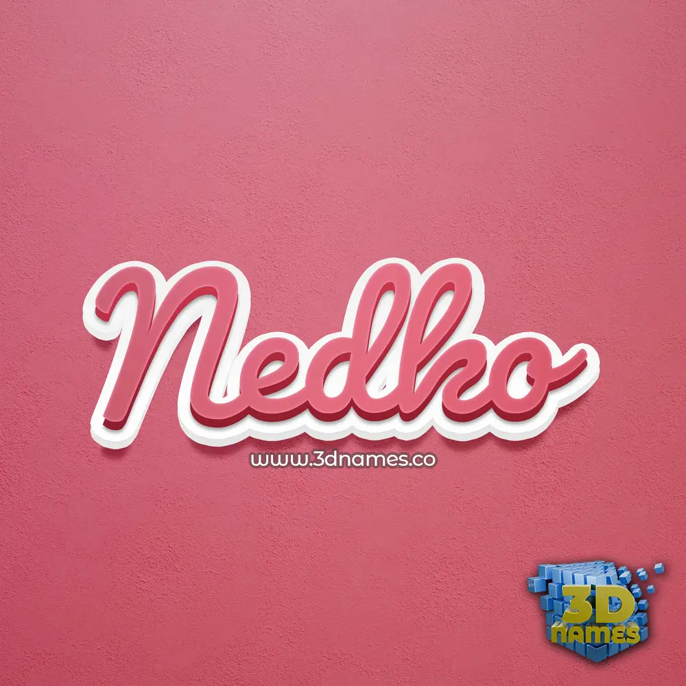nedko in Red Scribble style - 3D name wallpaper