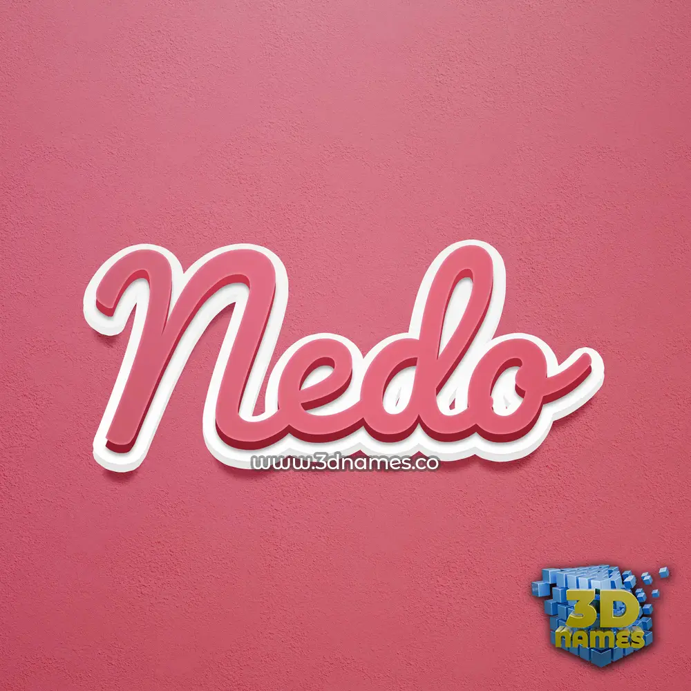nedo in Red Scribble style - 3D name wallpaper