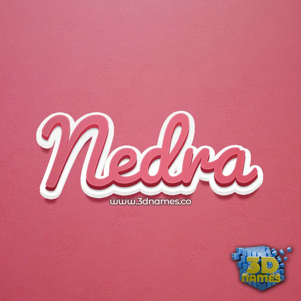 nedra in Red Scribble style - 3D name wallpaper