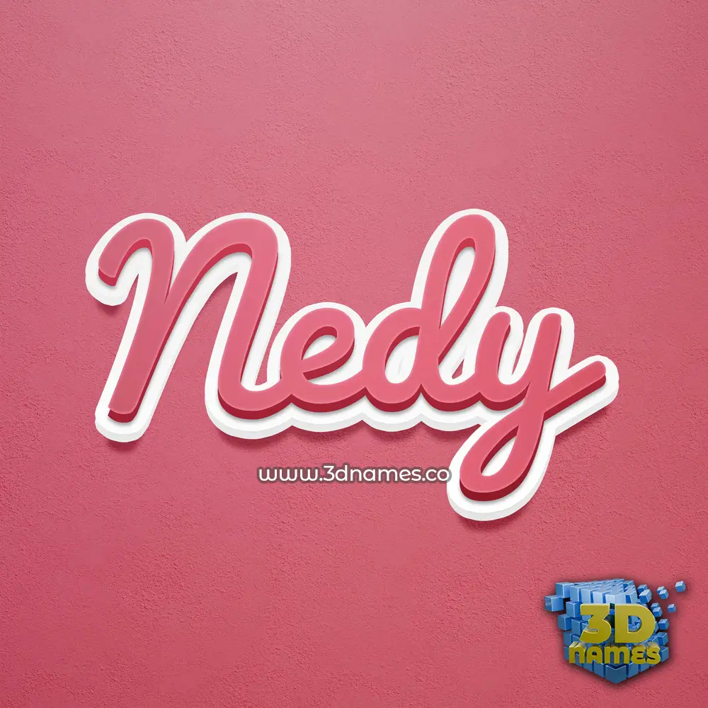 nedy in Red Scribble style - 3D name wallpaper