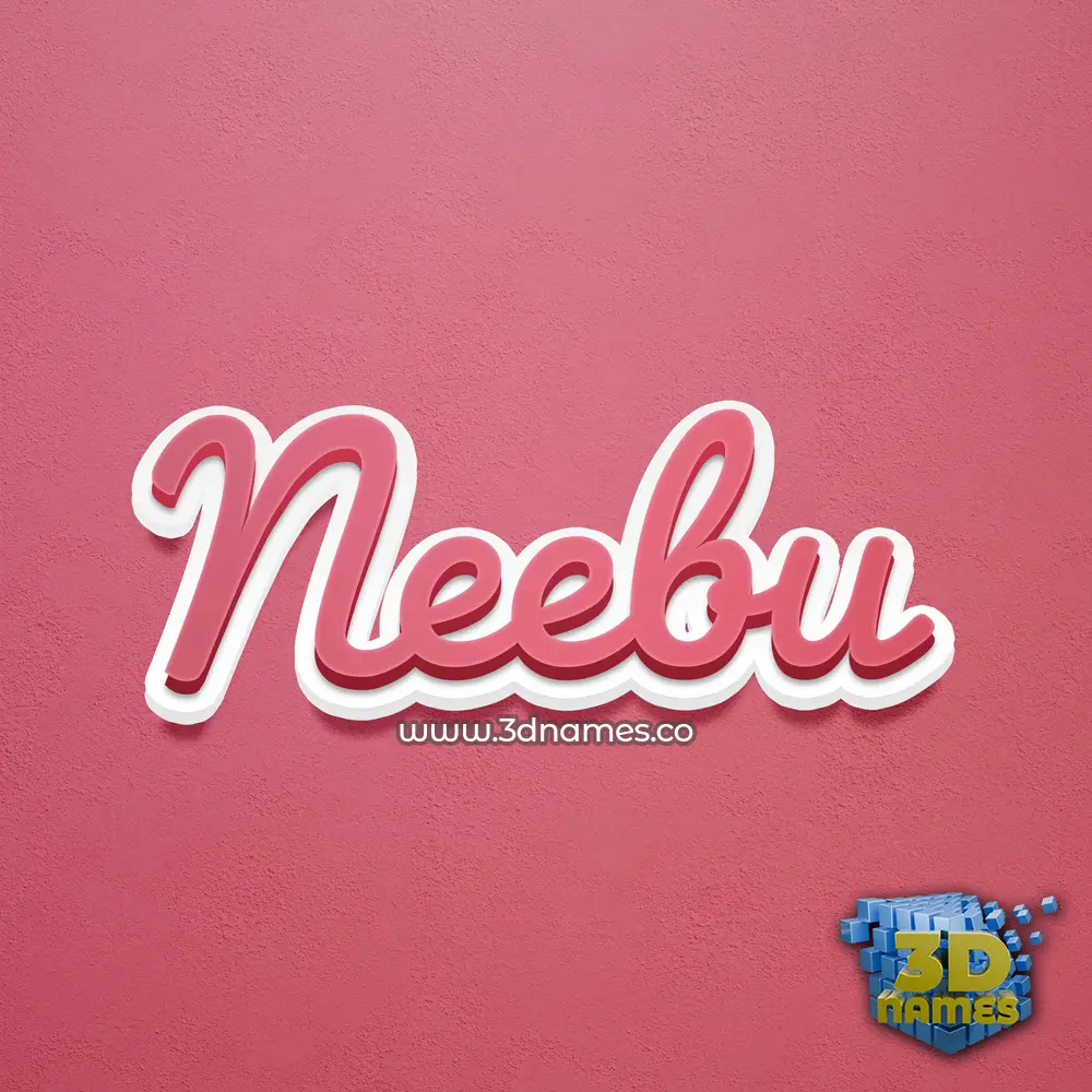 neebu in Red Scribble style - 3D name wallpaper