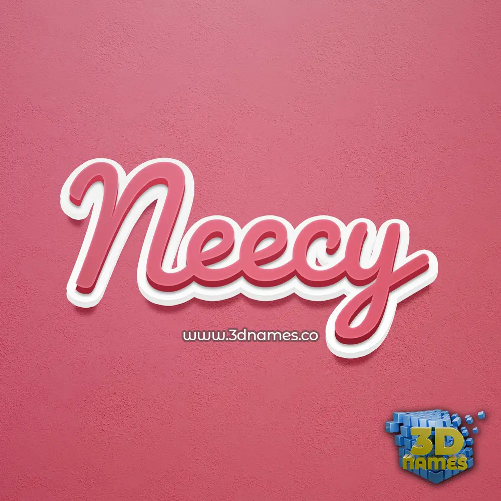 neecy in Red Scribble style - 3D name wallpaper