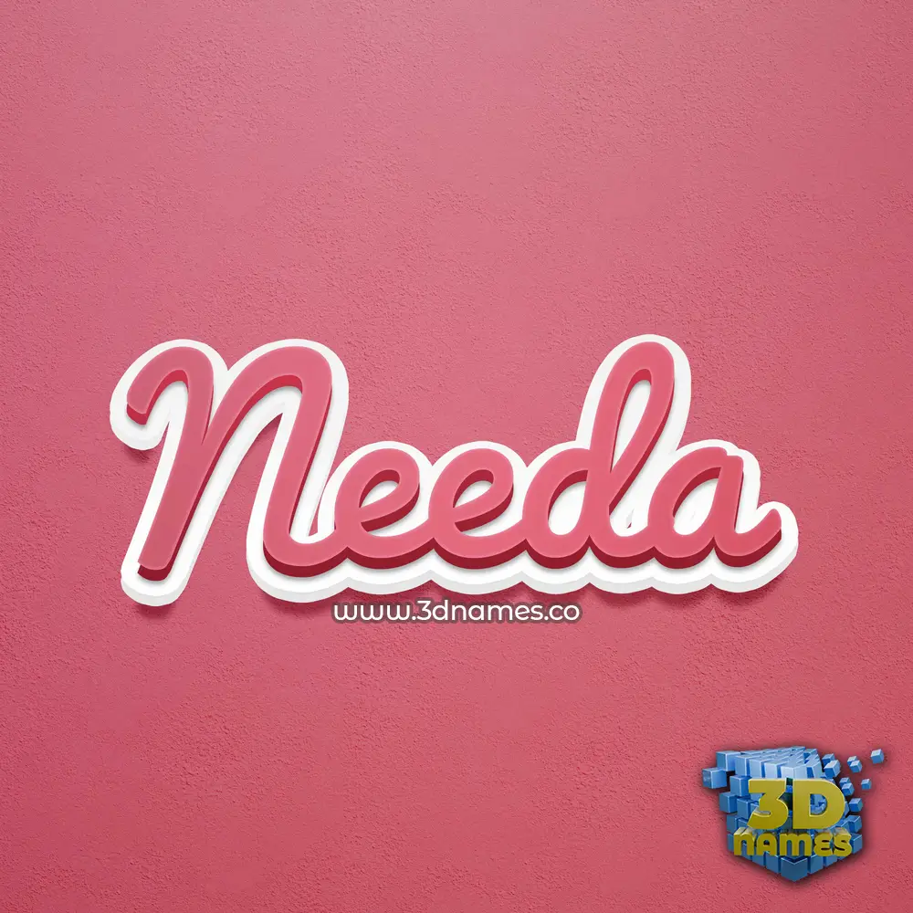 needa in Red Scribble style - 3D name wallpaper