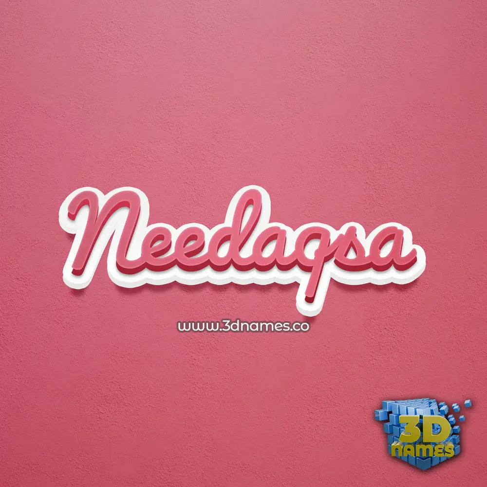 needaqsa in Red Scribble style - 3D name wallpaper