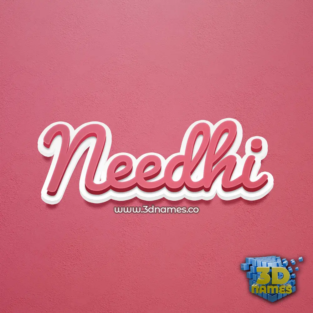 needhi in Red Scribble style - 3D name wallpaper