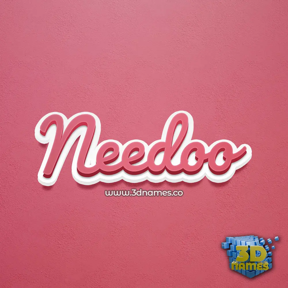 needoo in Red Scribble style - 3D name wallpaper