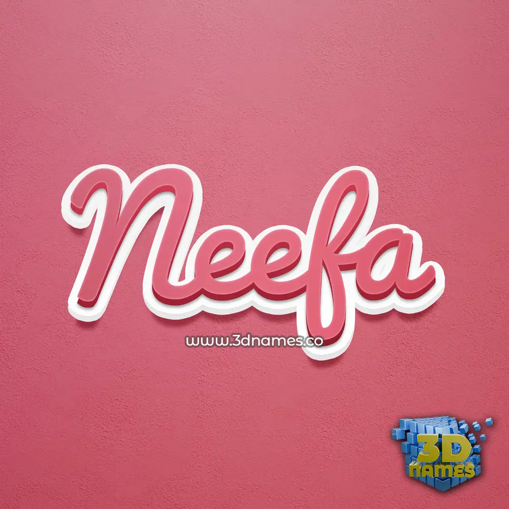 neefa in Red Scribble style - 3D name wallpaper