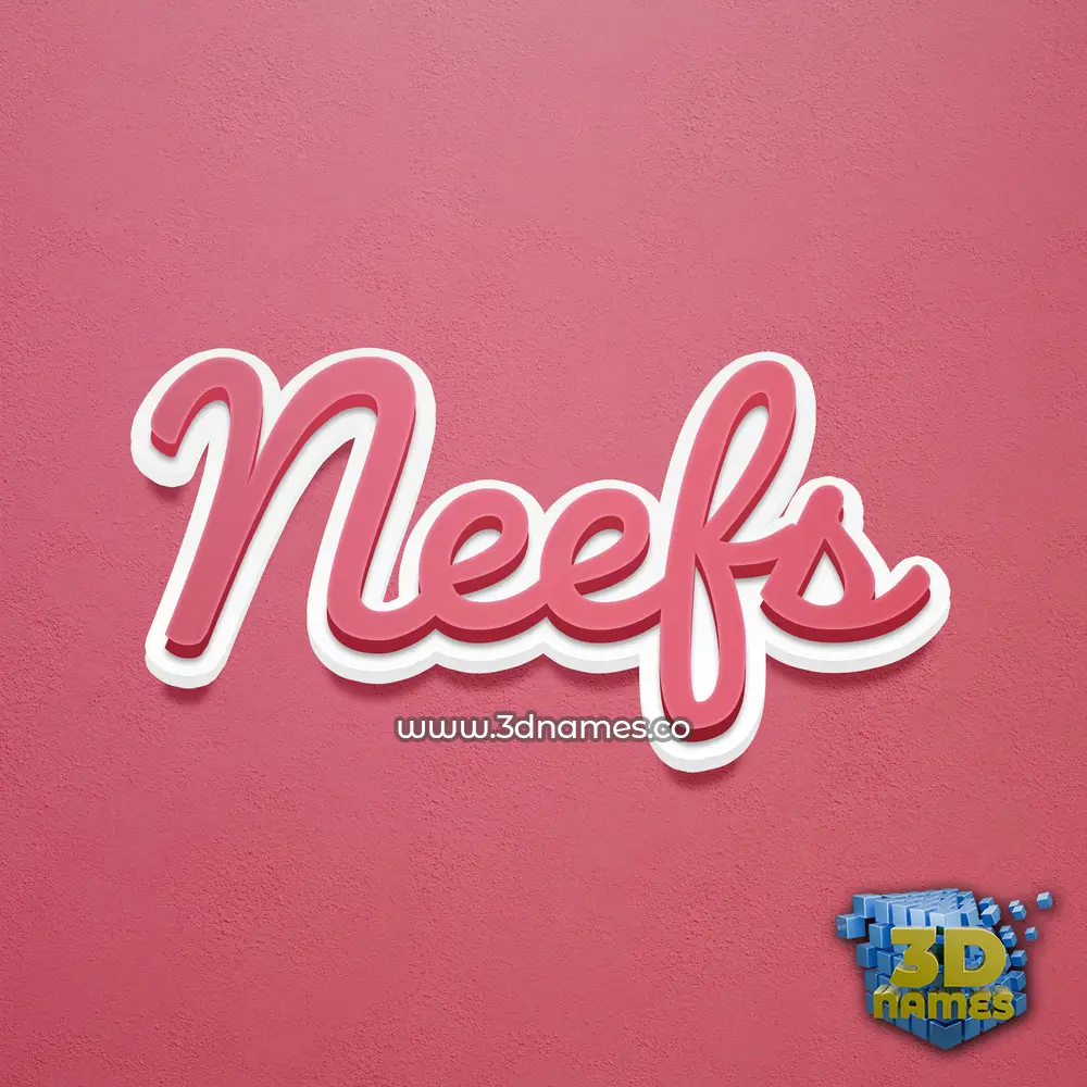 neefs in Red Scribble style - 3D name wallpaper