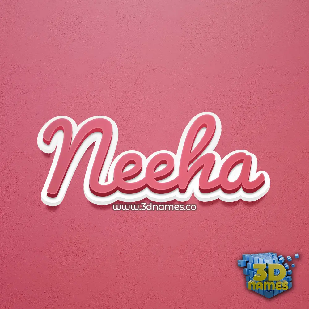 neeha in Red Scribble style - 3D name wallpaper