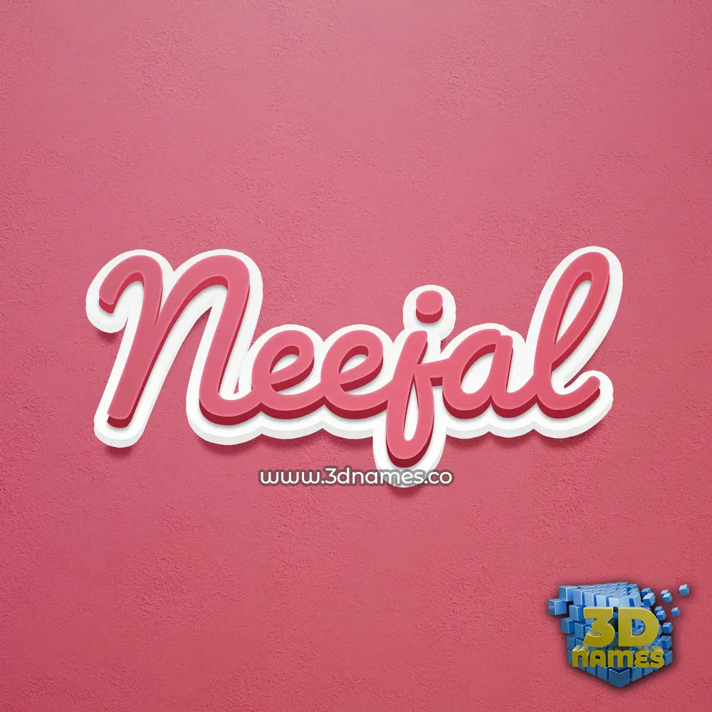 neejal in Red Scribble style - 3D name wallpaper