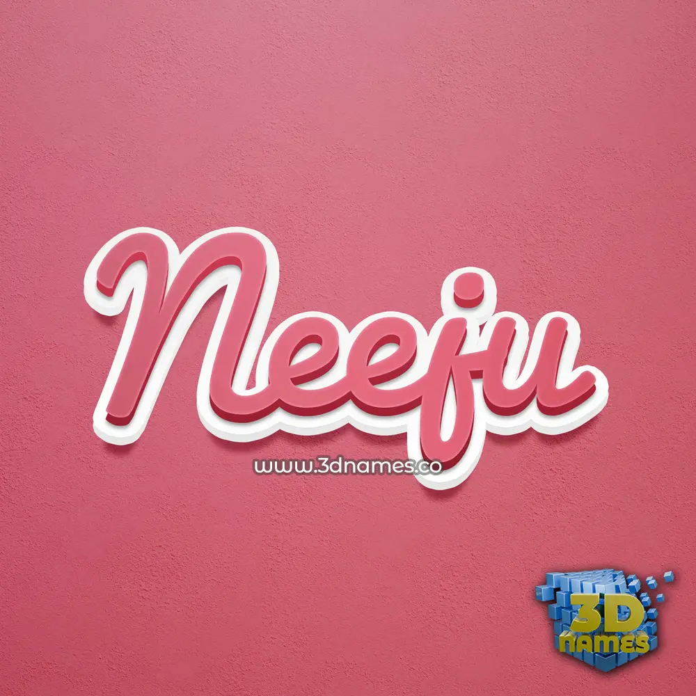 neeju in Red Scribble style - 3D name wallpaper