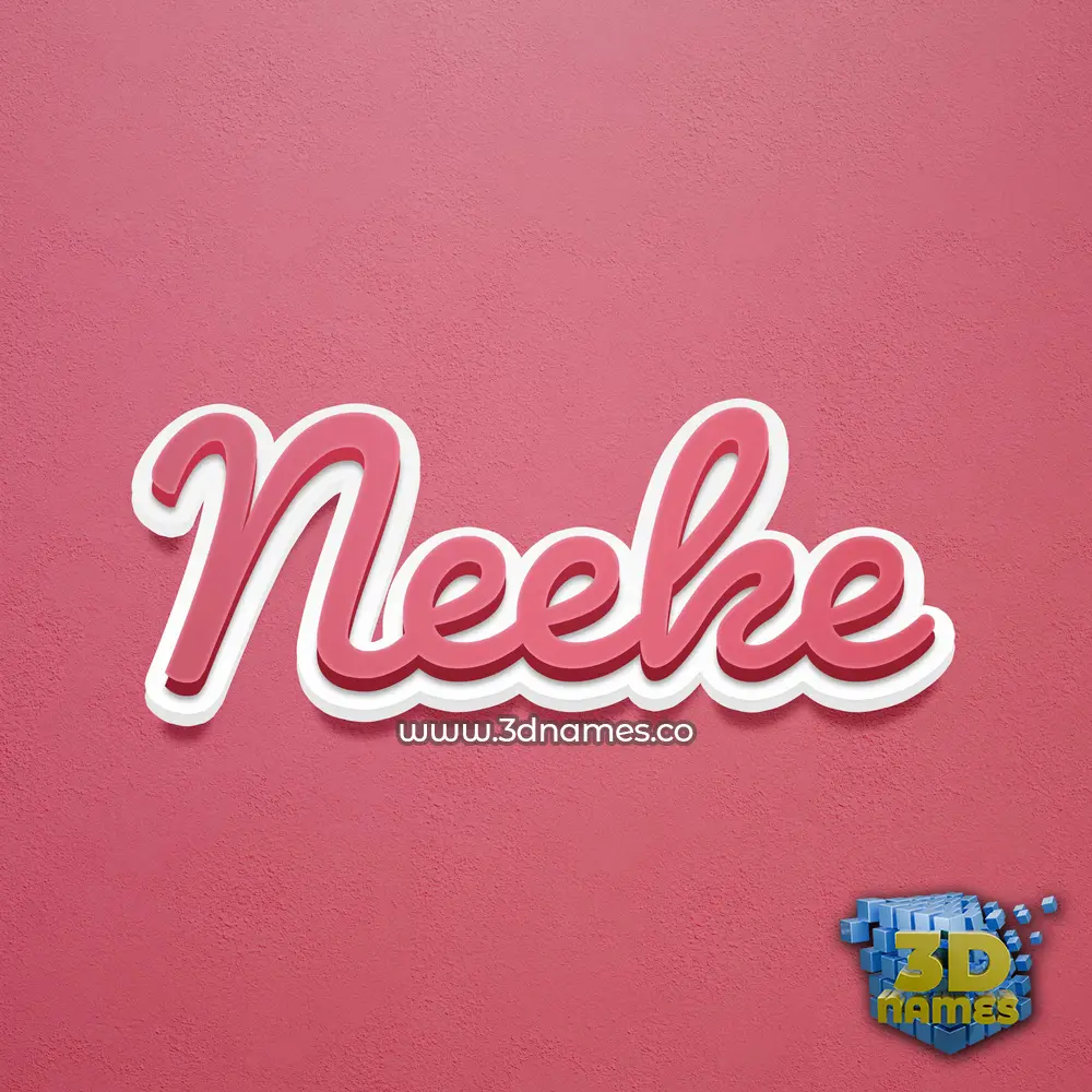 neeke in Red Scribble style - 3D name wallpaper