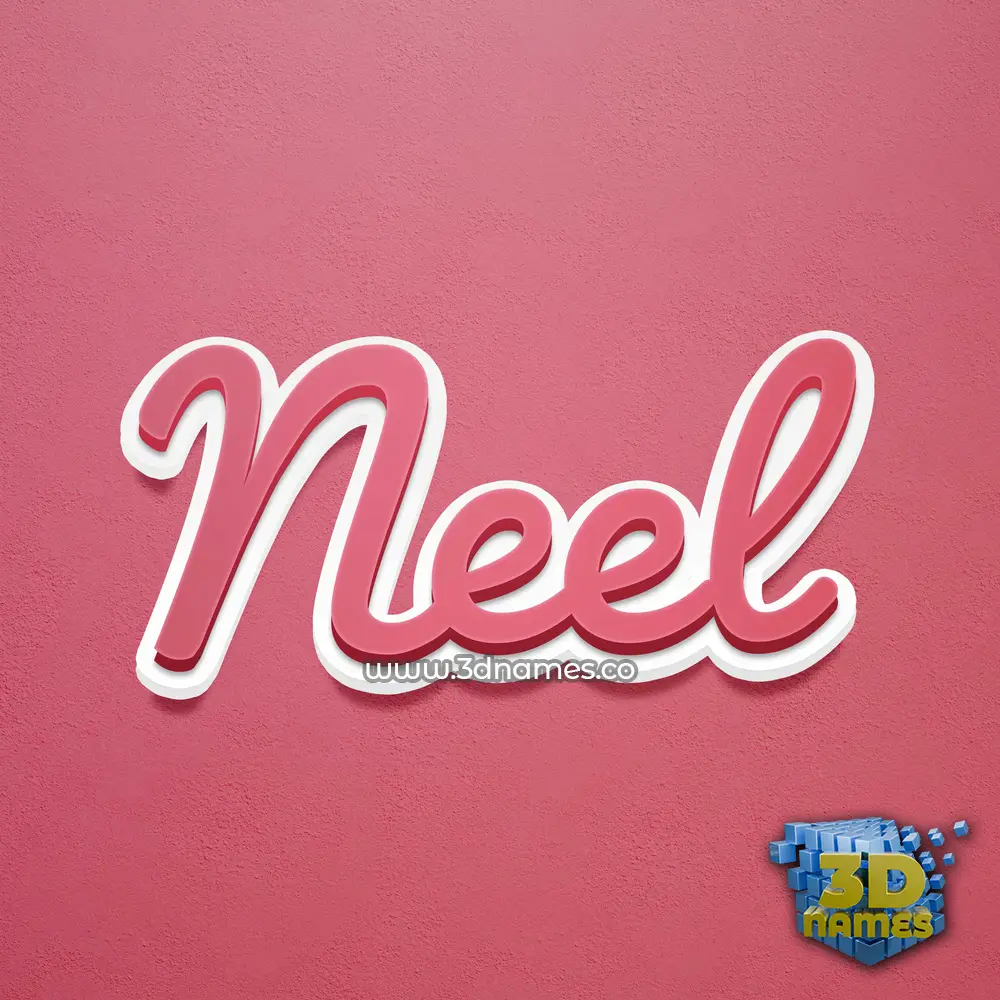 neel in Red Scribble style - 3D name wallpaper
