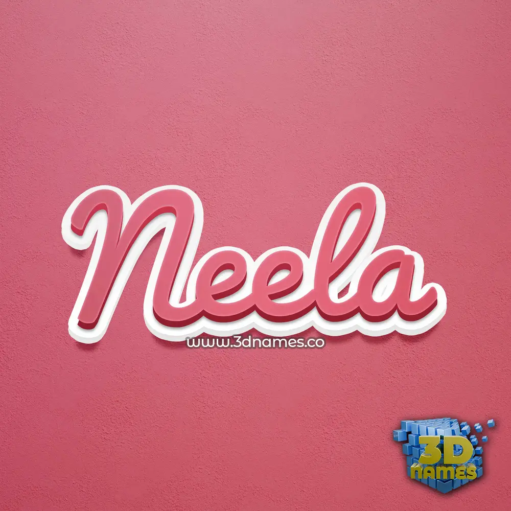 neela in Red Scribble style - 3D name wallpaper