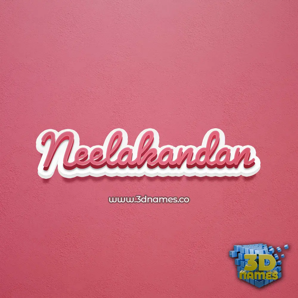 neelakandan in Red Scribble style - 3D name wallpaper
