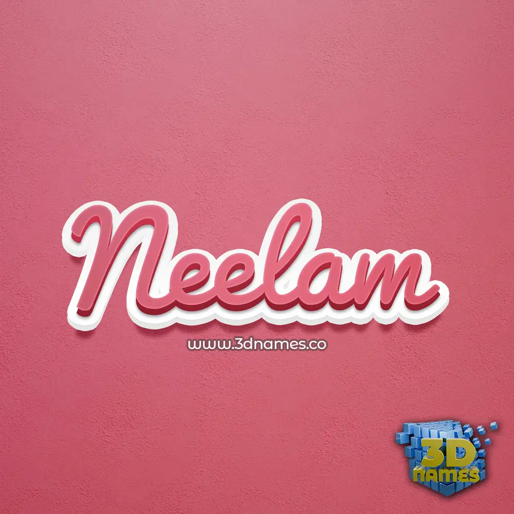 neelam in Red Scribble style - 3D name wallpaper