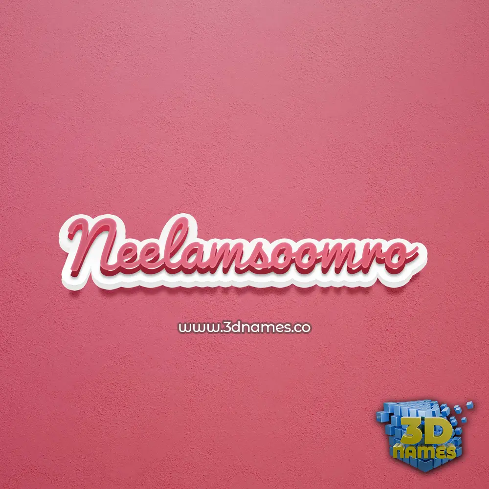 neelamsoomro in Red Scribble style - 3D name wallpaper