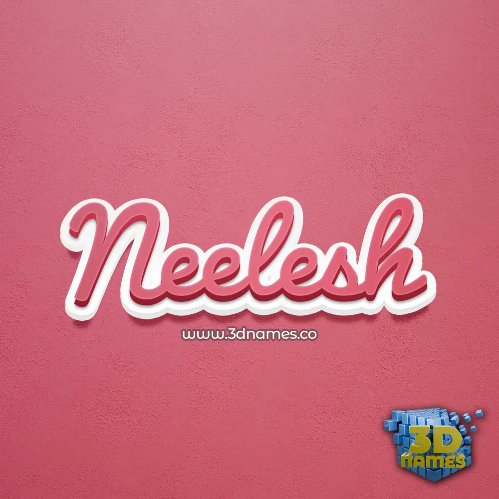 neelesh in Red Scribble style - 3D name wallpaper