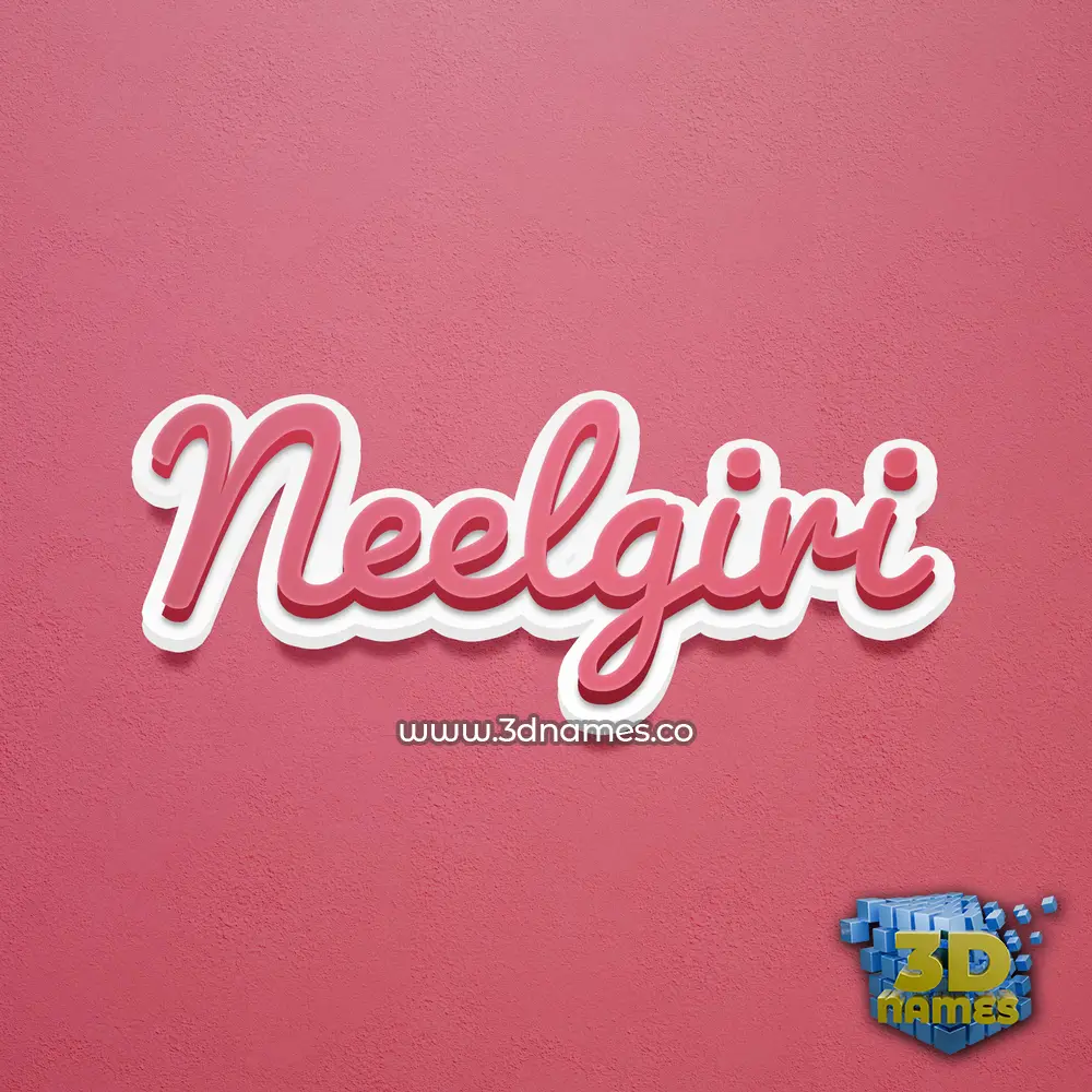 neelgiri in Red Scribble style - 3D name wallpaper