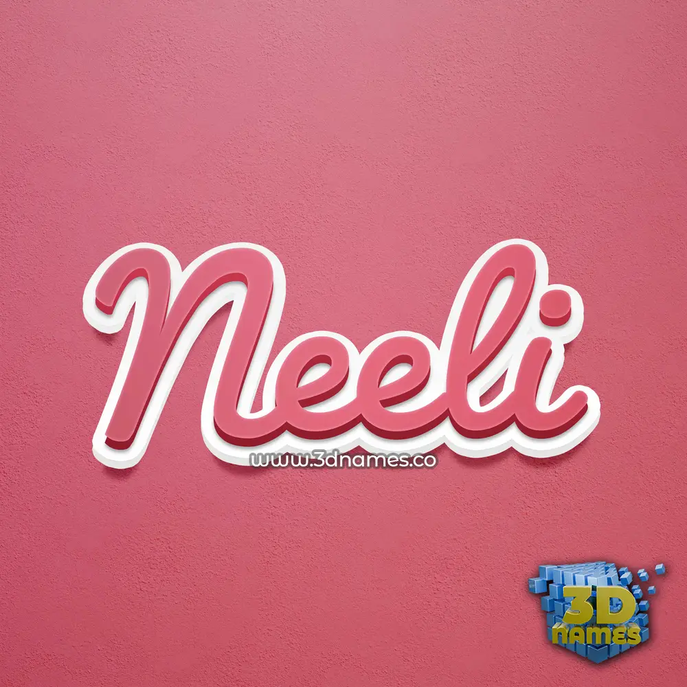 neeli in Red Scribble style - 3D name wallpaper