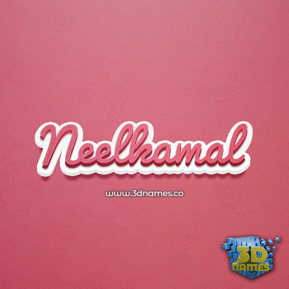 neelkamal in Red Scribble style - 3D name wallpaper
