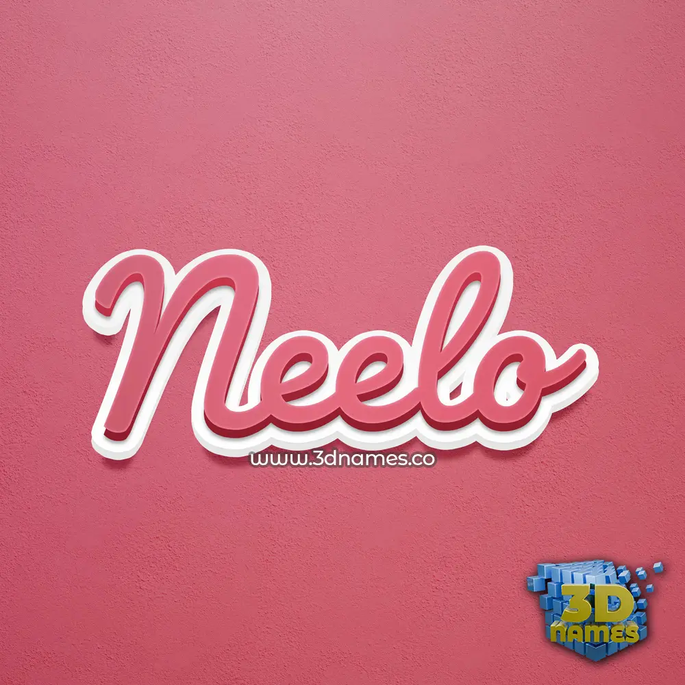 neelo in Red Scribble style - 3D name wallpaper