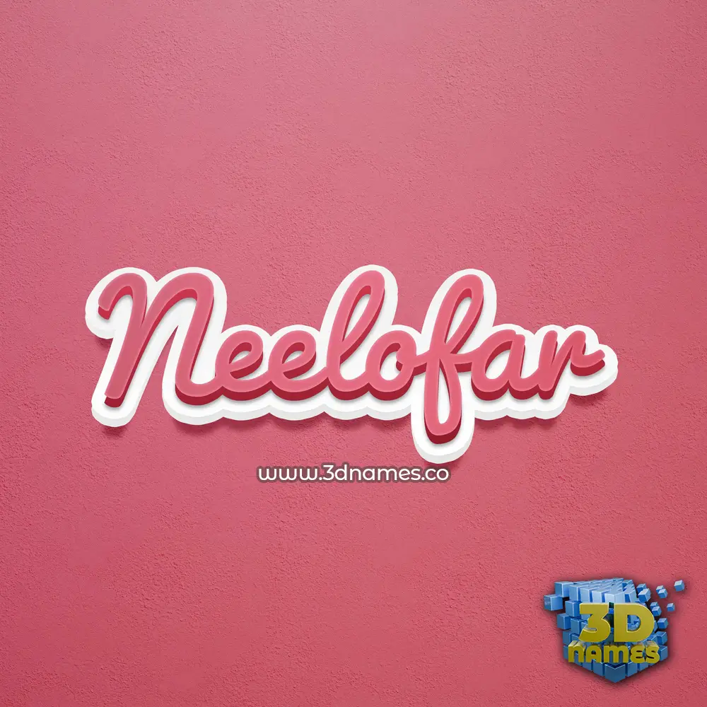 neelofar in Red Scribble style - 3D name wallpaper