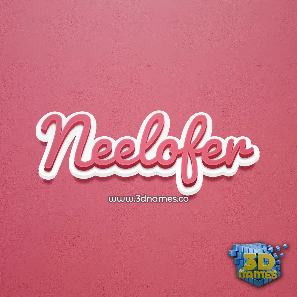 neelofer in Red Scribble style - 3D name wallpaper