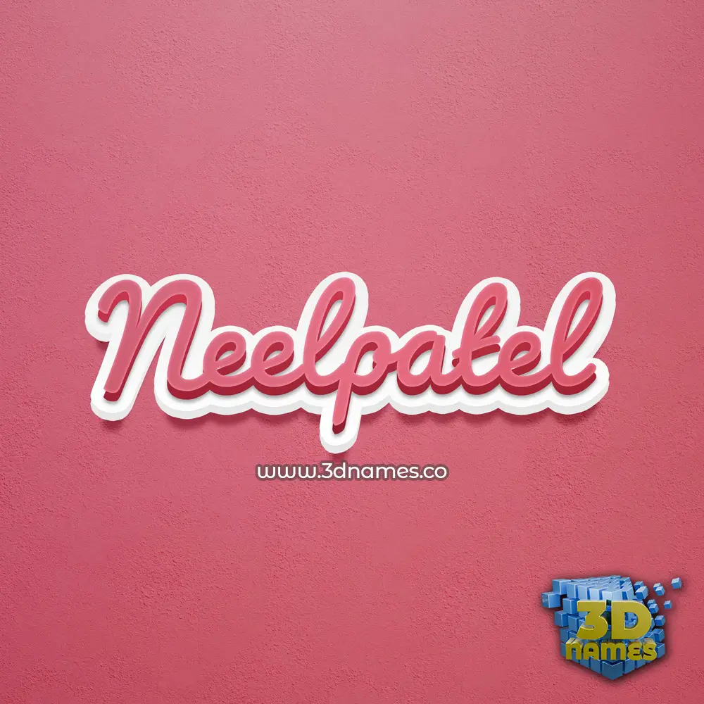 neelpatel in Red Scribble style - 3D name wallpaper
