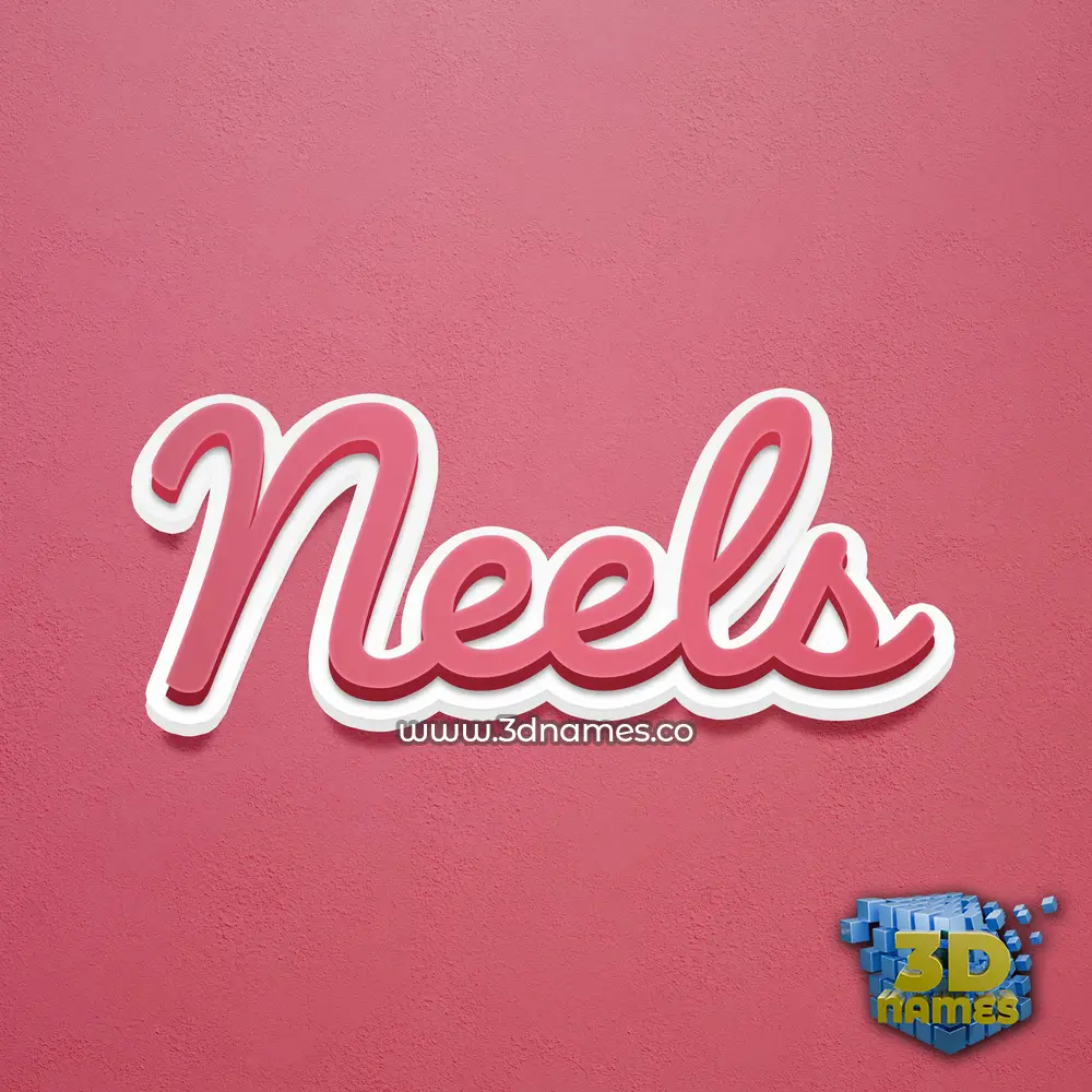 neels in Red Scribble style - 3D name wallpaper