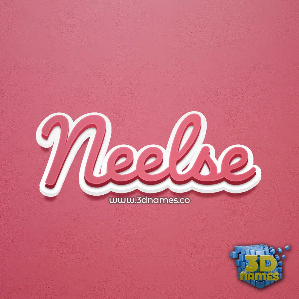 neelse in Red Scribble style - 3D name wallpaper