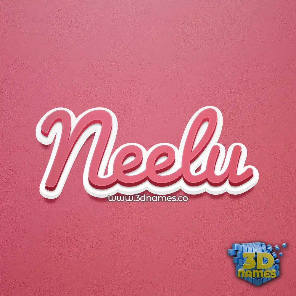 neelu in Red Scribble style - 3D name wallpaper