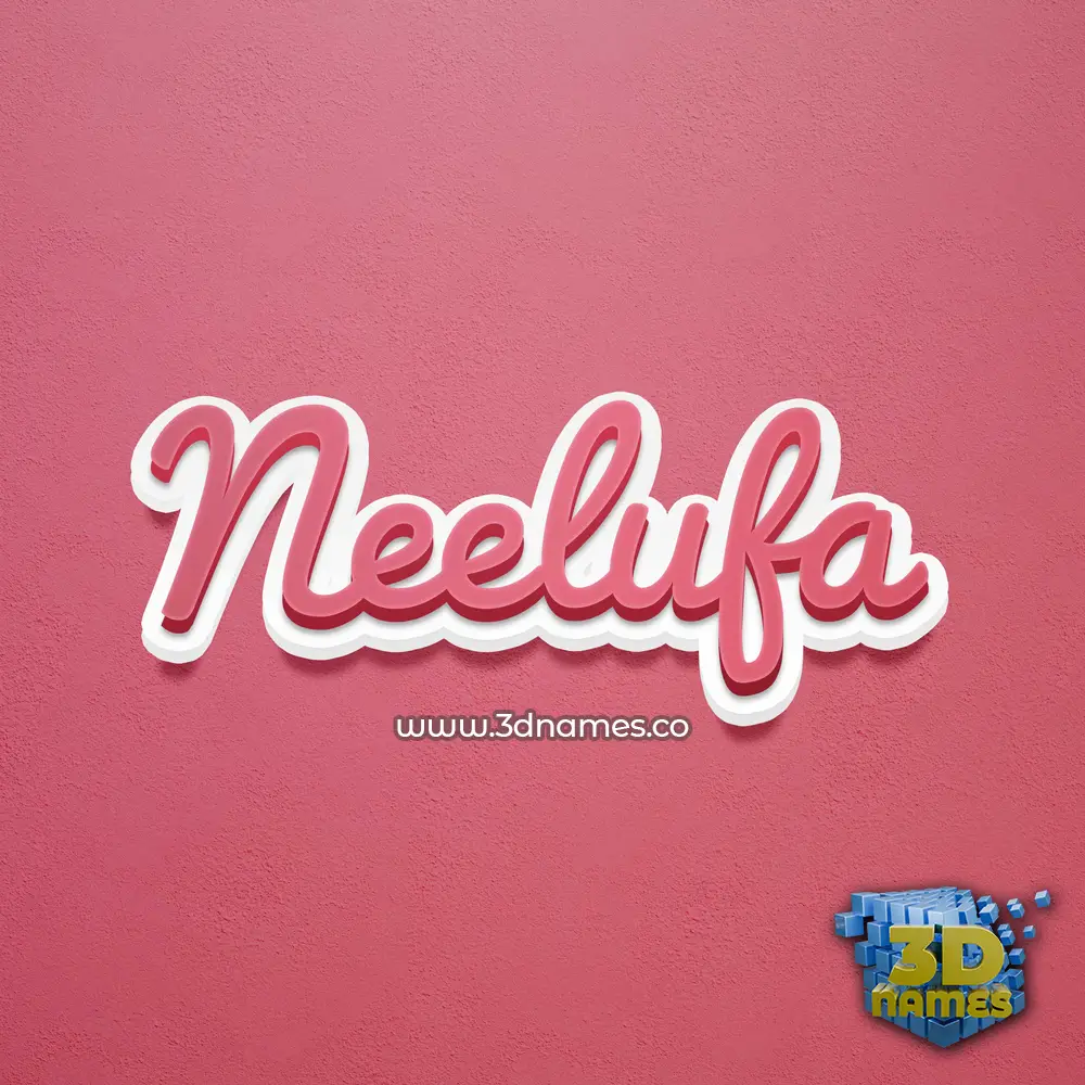neelufa in Red Scribble style - 3D name wallpaper