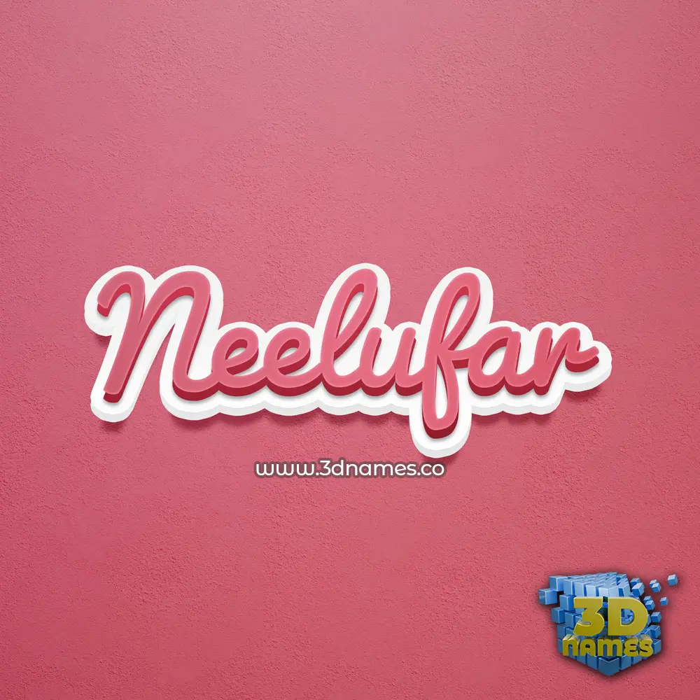 neelufar in Red Scribble style - 3D name wallpaper
